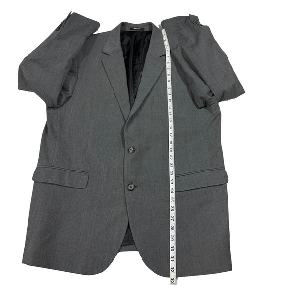 Van Heusen Men Light Grey Crosshatch Pattern 2 Button Suit Jacket Sz 44R EUC - Picture 10 of 12